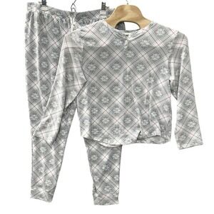 Lauren Ralph Lauren 2 Piece Plaid Pajama Set Women's XL Henley Fair Isle